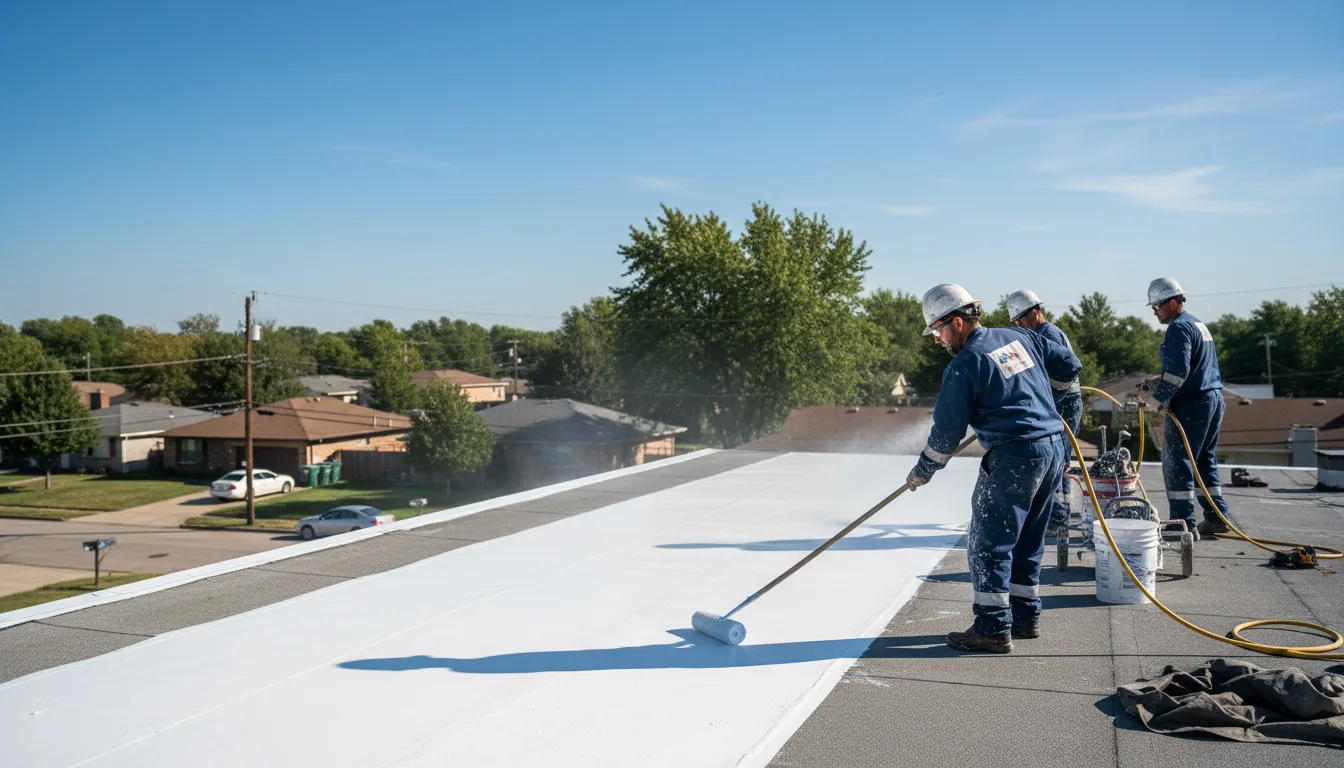 Commercial roof coating in Adams, OK near me